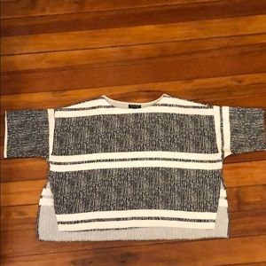 Topshop black and white short sleeve blouse